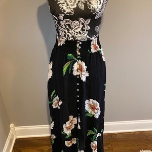 Love Stitch floral maxi skirt